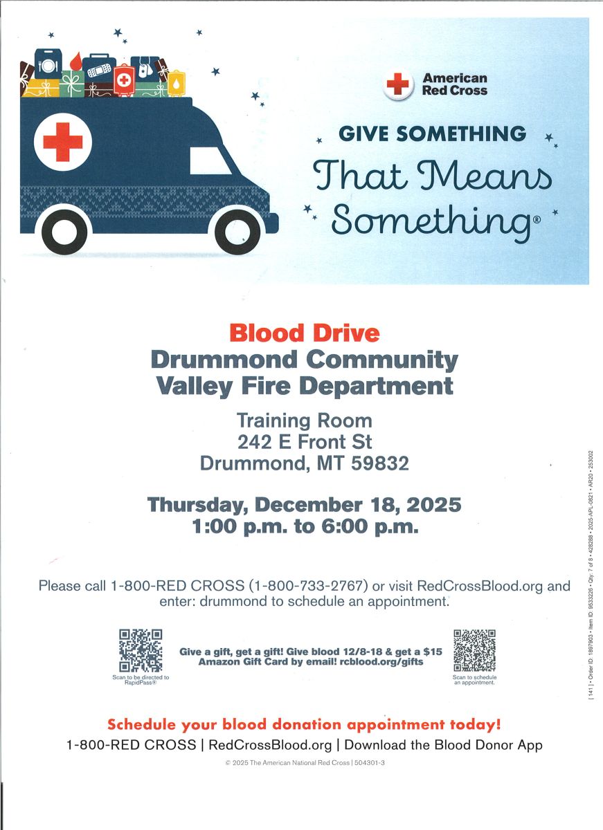 Medical Van Blood Drive Verbiage