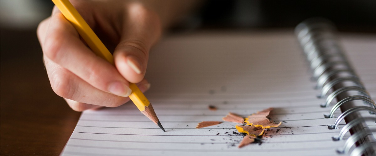 tablet and pencil, hand writing