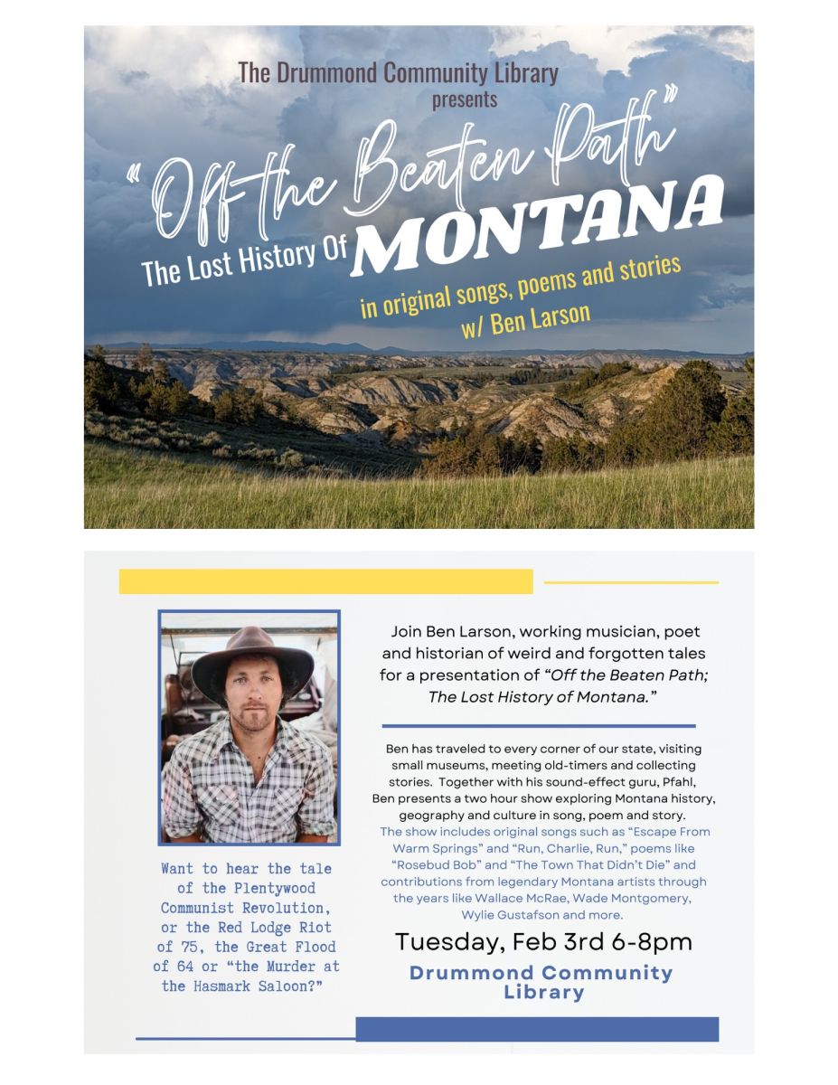 mountain scene grass forefront cloudy skies verbiage for night at the library