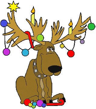 Cartoon reindeer with light stand